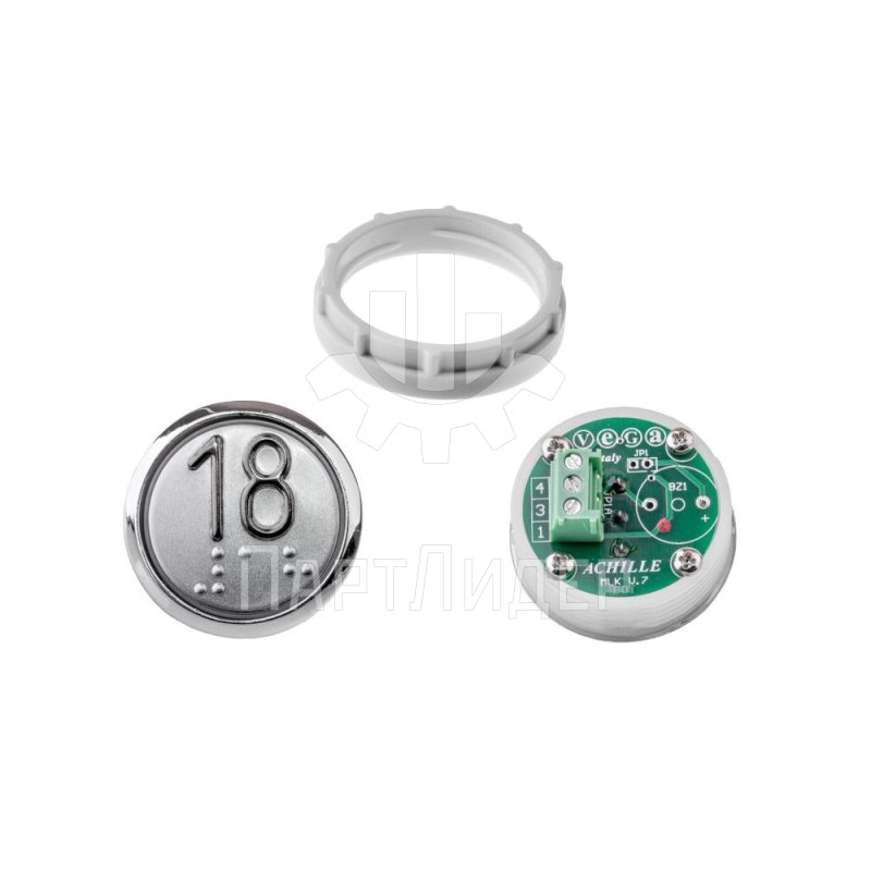 Модуль кнопочный УКЛ с кодом Брайля красная подсветка "18" MLK Achille Vega