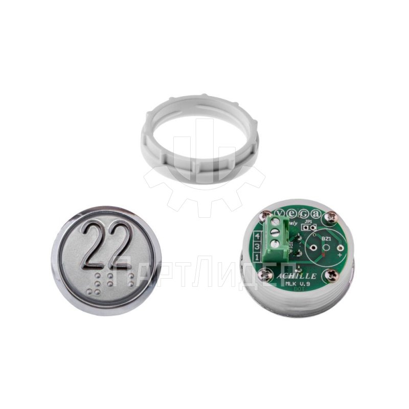 Модуль кнопочный УКЛ с кодом Брайля красная подсветка "22" MLK Achille Vega