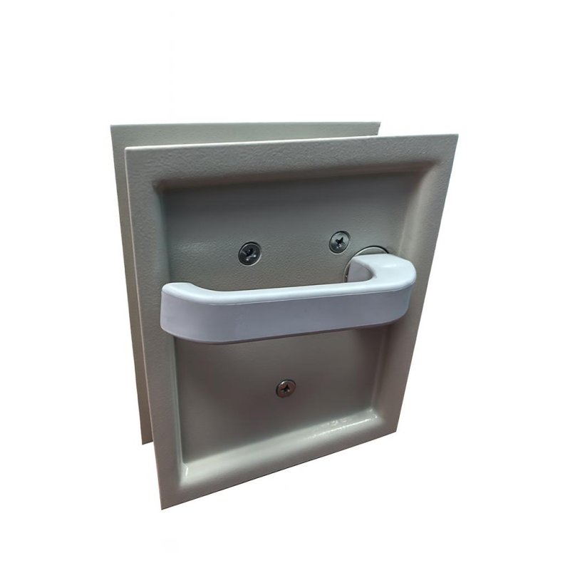 Запирающее устройство (без тяг ЛЕВАЯ управл. внутр. одна ручка) RAL7032 0505П.06.50.550 ЩЛЗ